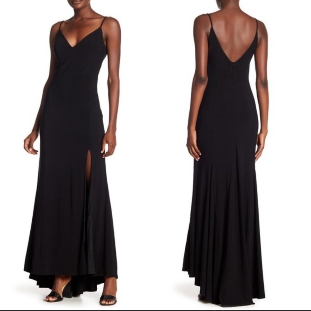 Jump Apparel slit plunge v neck dress NWT